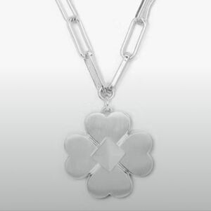 Kate Spade-Spade♠️ Flower Pendant Necklace (Silver 🩶)